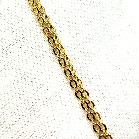 CHRISTIAN DIOR necklace gold logo heart rhinestone lady's accessories - Picture 8 of 8